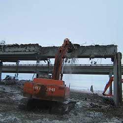 Anderson Demolition Bridge Clearance With Excavator